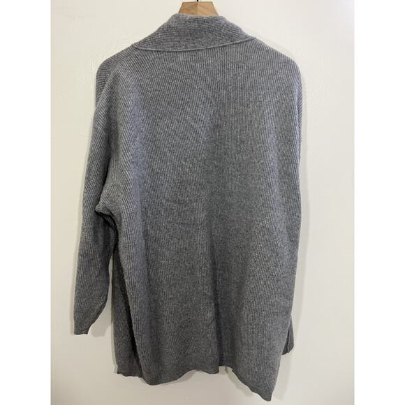 Scandi Minimalist Angora Cashmere Blend Duster Cardigan XL Quiet Luxury Preppy - Picture 8 of 13